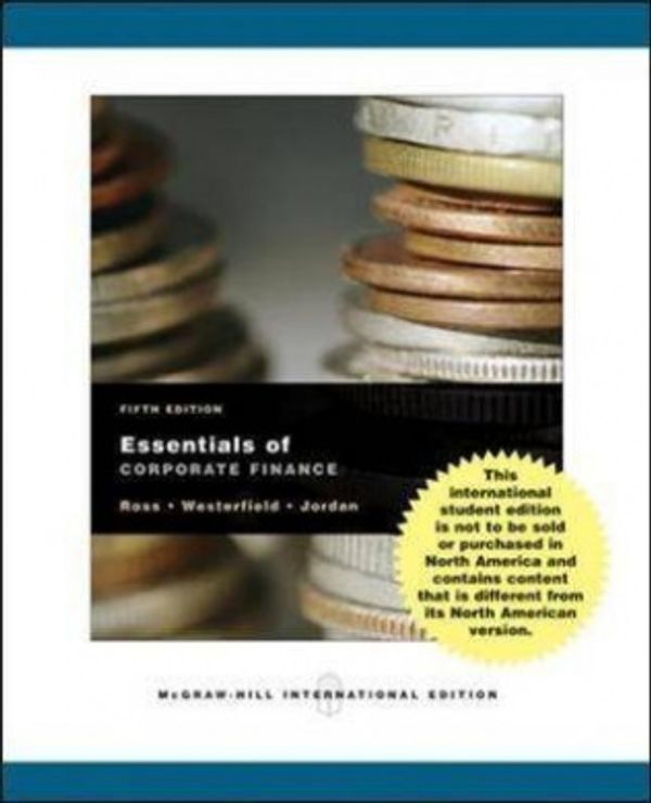 Cover Art for 9780071107341, Essentials of Corporate Finance by Bradford D. Jordan