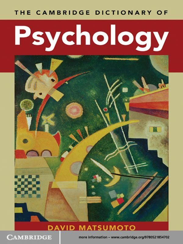 Cover Art for 9780511699917, The Cambridge Dictionary of Psychology by David Matsumoto