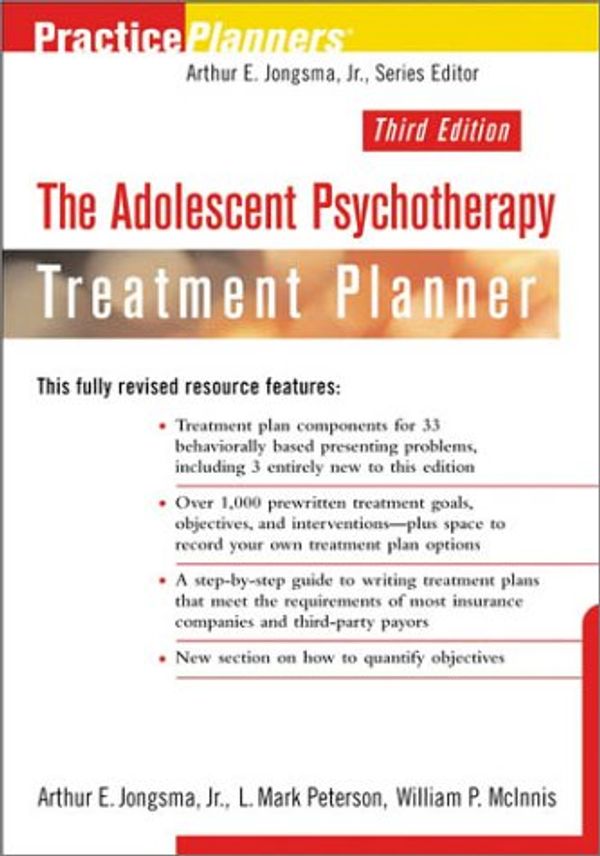 Cover Art for 9780471270492, The Adolescent Psychotherapy Treatment Planner by Arthur E. Jongsma