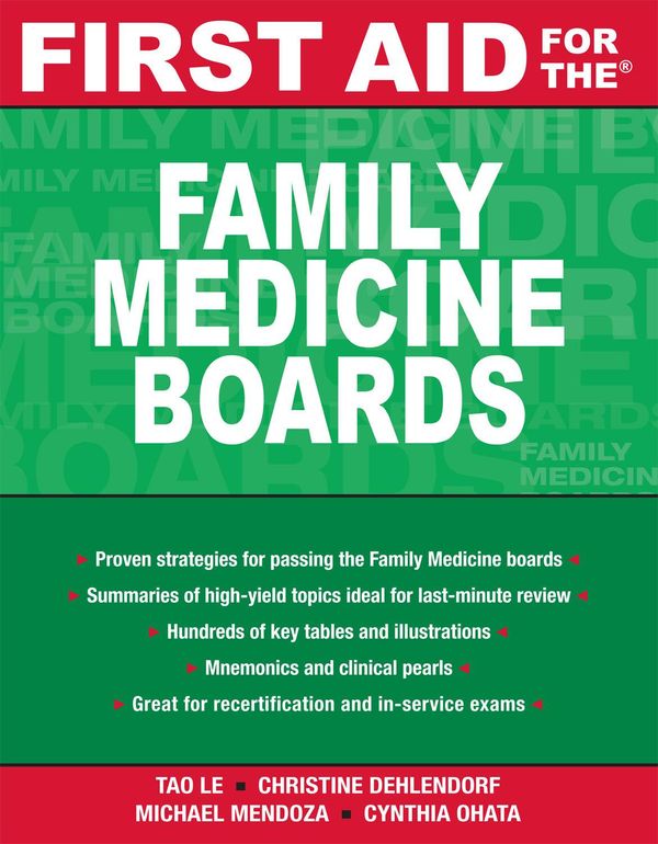 Cover Art for 9780071593823, First Aid for the Family Medicine Boards by Tao Le