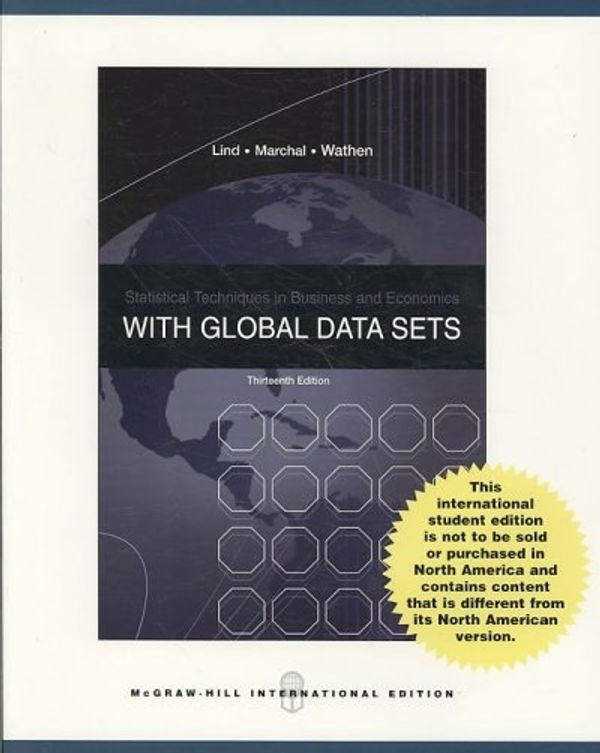 Cover Art for 9780071285759, Statistical Techniques in Business and Economics by Douglas Lind, William Marchal, Samuel Wathen