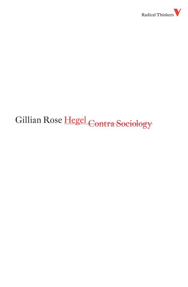 Cover Art for 9781844673544, Hegel Contra Sociology by Gillian Rose