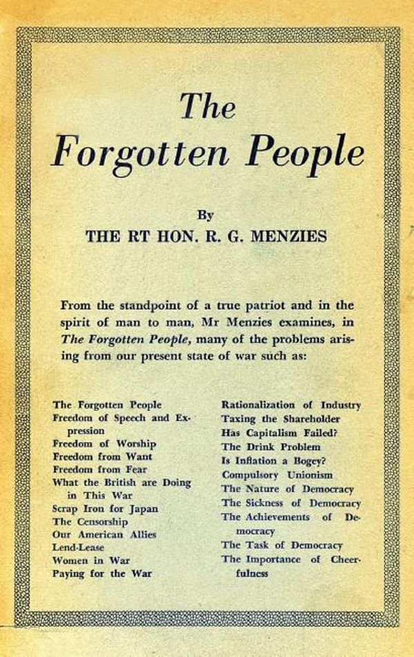 Cover Art for 9781925501445, Forgotten People by Robert Menzies