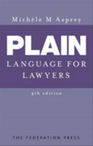 Cover Art for 9781862877757, Plain Language for Lawyers by Michele M. Asprey