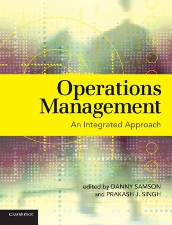 Cover Art for 9780521700771, Operations Management by Danny Samson