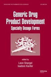 Cover Art for 9780849377860, Generic Drug Product Development by Leon Shargel