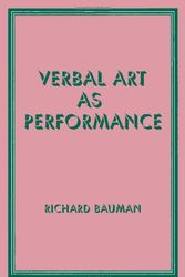 Cover Art for 9780881330489, Verbal Art As Performance by Richard Bauman