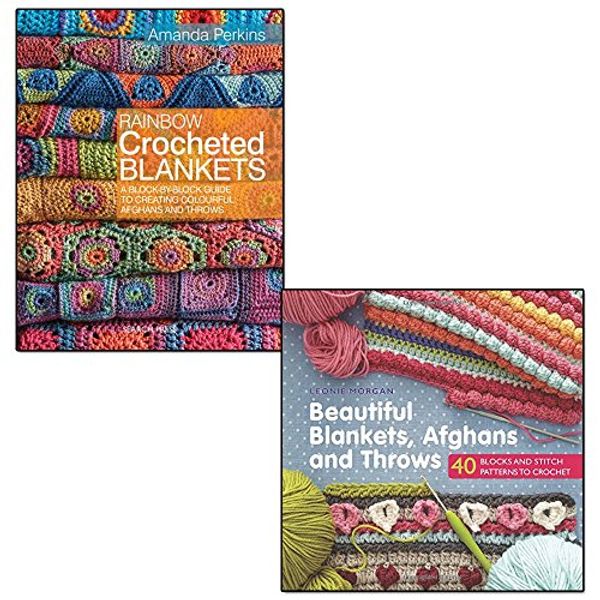 Cover Art for 9789123648948, rainbow crocheted blankets and beautiful blankets afghans and throws 2 books set by Amanda Perkins