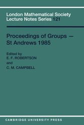 Cover Art for 9780521338547, Proceedings of Groups-St. Andrews, 1985 by E. F. Robertson