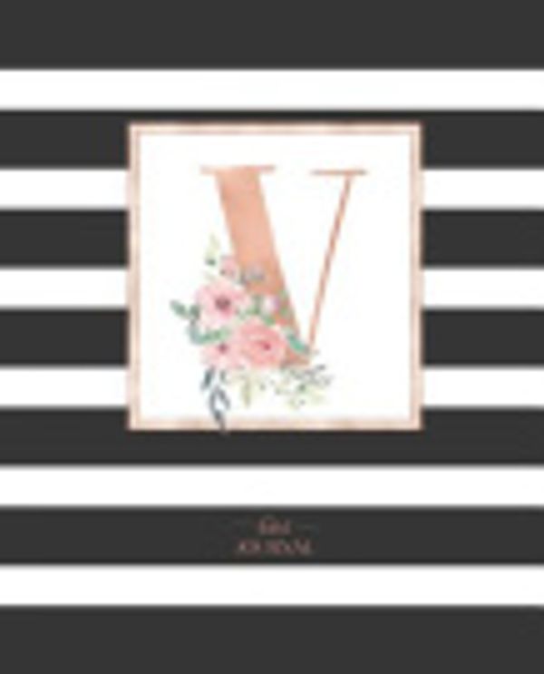 Cover Art for 9781790715398, Dotted Journal: Dotted Grid Bullet Notebook Journal Black and White Stripes Rose Gold Monogram Letter V (7.5 X 9.25) for Women Teens Girls and Kids by Cute Little Journals