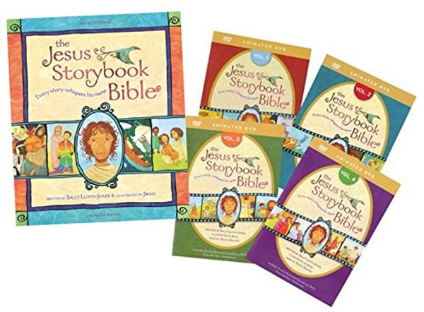 Cover Art for 0642078457739, MEGA PACK Book & DVDs - The Jesus Storybook Bible Animated DVD Complete Set Volumes 1-4 AND The Book by: Sally Lloyd-Jones by 