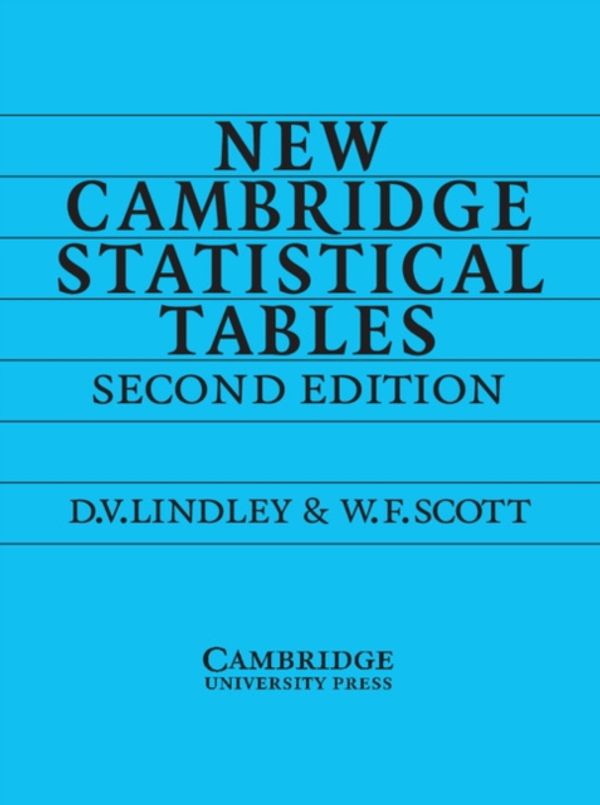 Cover Art for 9780521484855, New Cambridge Statistical Tables by Dennis V. Lindley