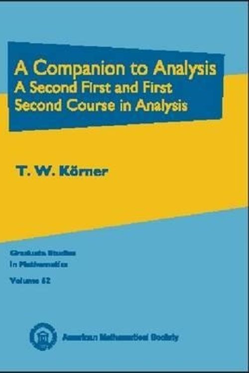 Cover Art for 9780821834473, A Companion to Analysis by T.W. Keorner