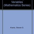 Cover Art for 9780534170882, Function Theory of Several Complex Variables (Wadsworth & Brooks/Cole Mathematics Series) by Steven G. Krantz