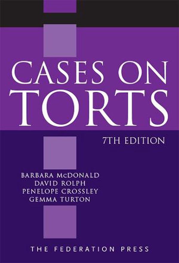 Cover Art for 9781760024512, Cases on Torts by Barbara McDonald