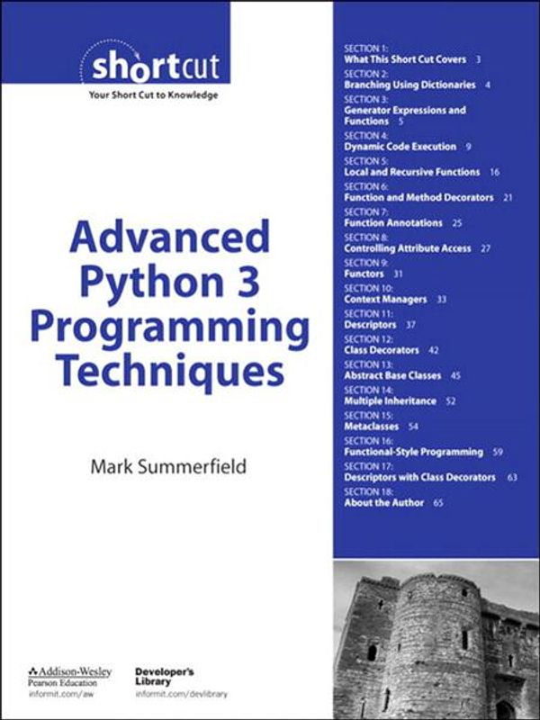 Cover Art for 9780321637710, Advanced Python 3 Programming Techniques by Mark Summerfield