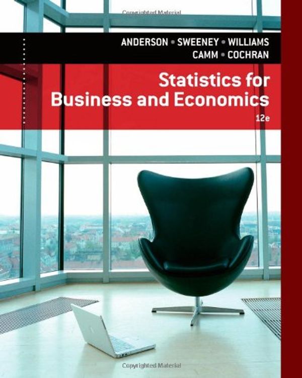 Cover Art for 9781133274537, Statistics for Business & Economics (12th Edition) by David Anderson