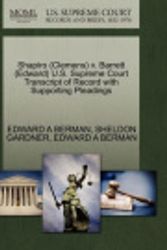 Cover Art for 9781270541073, Shapiro (Clemens) v. Barrett (Edward) U.S. Supreme Court Transcript of Record with Supporting Pleadings by EDWARD A BERMAN