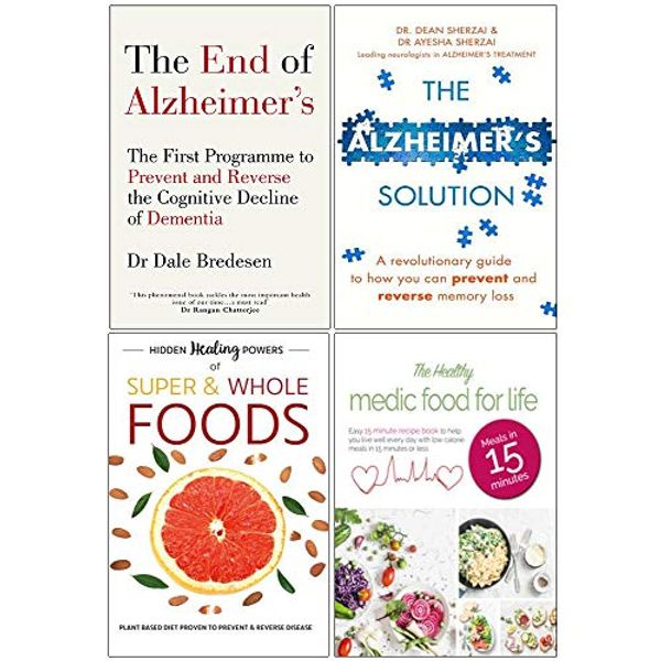 Cover Art for 9789123798018, End of Alzheimers, Alzheimers Solution, Hidden Healing Powers, Healthy Medic Food for Life 4 Books Collection Set by Dr. Dale Bredesen, Dr. Ayesha Sherzai Dean Sherzai, Iota CookNation