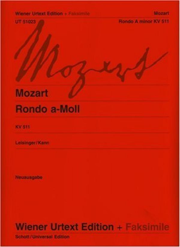 Cover Art for B019TLMHIS, Rondo A minor K. 511Nach Autograph und ErstdruckVienna Urtext Edition and facsimilepiano (Urtext Facsimile) by Wolfgang AmadeusLeisinger, Ulrich(E) Mozart (2009-01-10) by Unknown