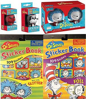 Cover Art for B07PQ95582, Funko Things Seuss Pop Figures Character Fox in Socks Vinyl & Cat in The Hat Pocket Keychain + Exclusive Flocked Thing 1 & Thing 2 Dorz Bundle Collection Bonus Sticker Book 5 Items by Unknown