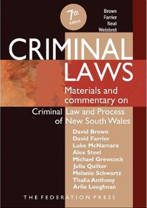 Cover Art for 9781760021795, Criminal Laws by David Brown