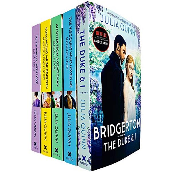 Cover Art for 9789124023430, Bridgerton Family Book Series 5 Books Collection Set by Julia Quinn (The Duke and I, Viscount Who Loved Me, Offer From a Gentleman, Romancing Mr Bridgerton & Sir Phillip, With Love) NETFLIX by Julia Quinn