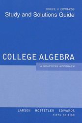 Cover Art for 9780618851911, College Algebra Study and Solutions Guide: A Graphing Approach by Bruce H Edwards