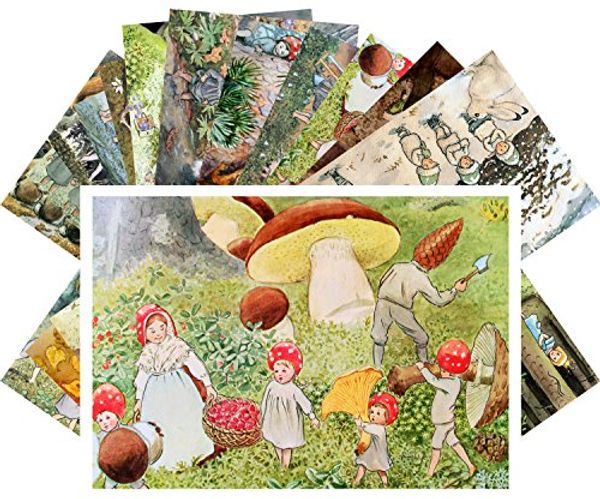 Cover Art for 9487678330102, Postcard Set 24pcs Small Forest People by Elsa Beskow Vintage Kids Book Illustration Art by 