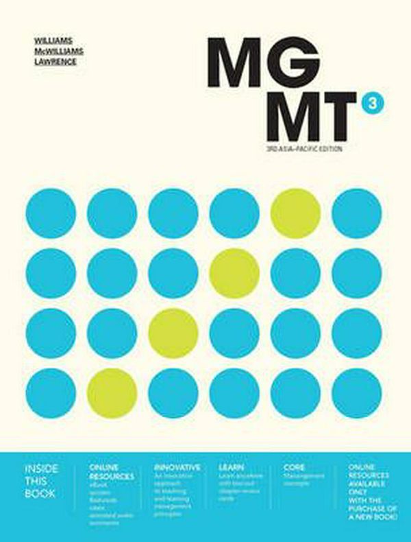 Cover Art for 9780170369459, Mgmt3 with Student Resource Access 12 Months by Chuck Williams, Alan McWilliams, Rob Lawrence