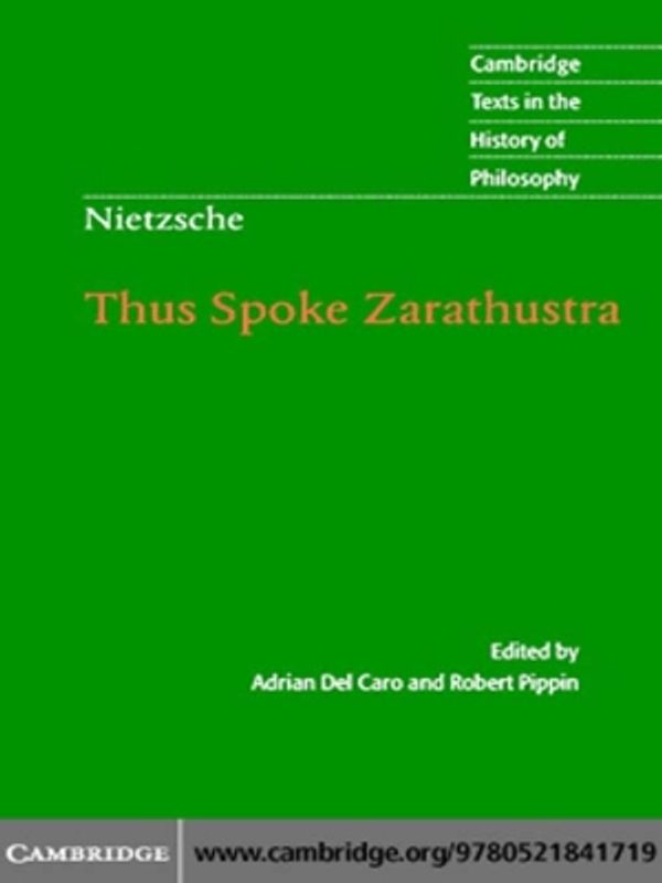 Cover Art for 9780511217654, Nietzsche: Thus Spoke Zarathustra by Robert Pippin