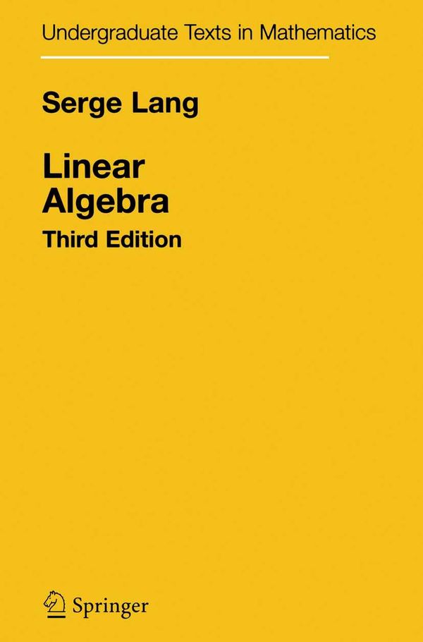 Cover Art for 9781475719499, Linear Algebra by Serge Lang