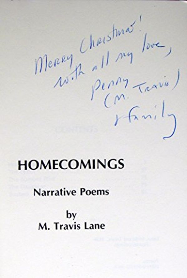 Cover Art for 9780919197992, Homecomings: narrative poems by M. Travis Lane