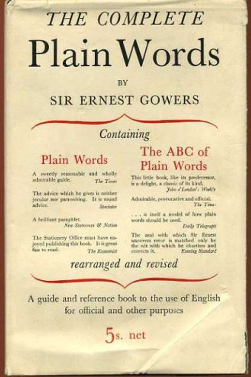 Cover Art for 9780394440637, Plain Words: Their Abc. by Sir Ernest Gowers