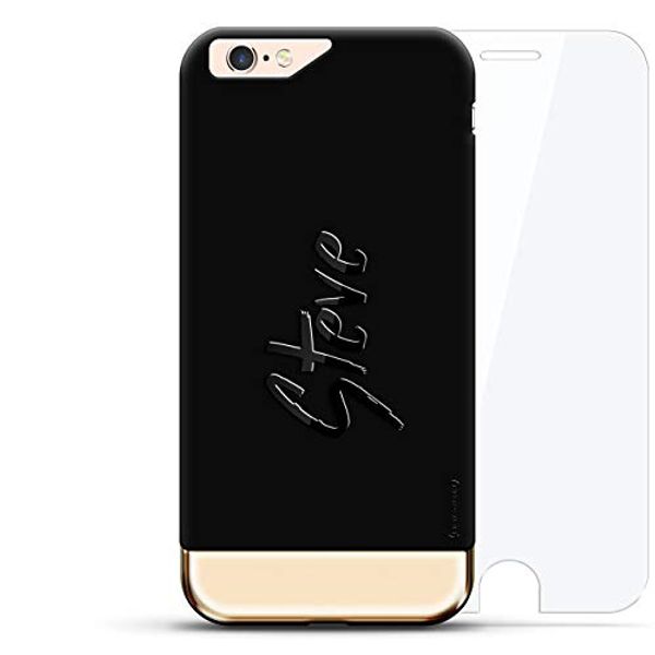 Cover Art for 0696216068981, Luxendary Designer, 3D Printed, Fashion, High End, Premium, 360 Degree Protecting Cell Phone Case for iPhone 6/6S Plus - Velvet Black & Gold Steve, Hand-Written First Name by 