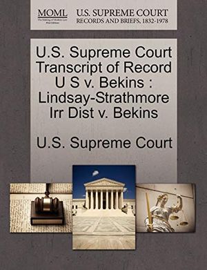 Cover Art for 9781270182016, U.S. Supreme Court Transcript of Record U S V. Bekins by Unknown