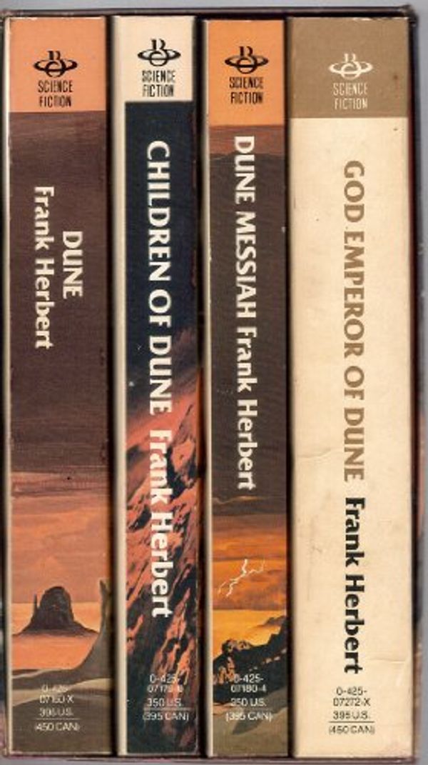 Cover Art for B001AT61PI, THE Dune Collection  4 vols Boxed  Dune, Dune Messiah, Children of Dune, God Emperor of Dune by Frank Herbert