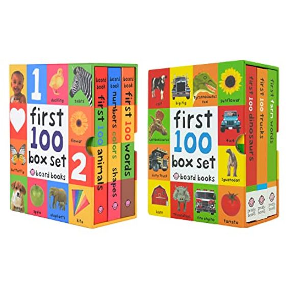 Cover Art for 9789124372033, First 100 series 6 Books Children Collection Box Set (First 100 Animals, First 100 Words, Numbers Colors Shapes, First Farm Words, First 100 Trucks & First 100 Dinosaurs) by Roger Priddy