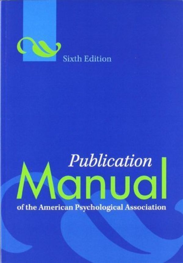 Cover Art for B008XU1ZH6, Publication Manual of the American Psychological Association by Unknown