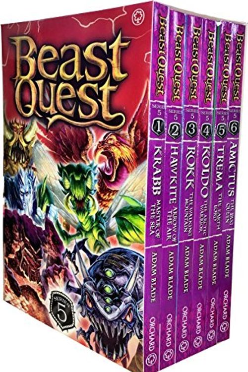 Cover Art for 9781408348109, Beast Quest Series 5 The Shade of Death 6 Books Collection Box Set by Adam Blade (Krabb Master of the Sea, Hawkite Arrow of the Air, Rokk The Walking Mountain, Koldo The Arctic Warrior, Trema The Earth Lord and Amictus The Bug Queen) by Adam Blade