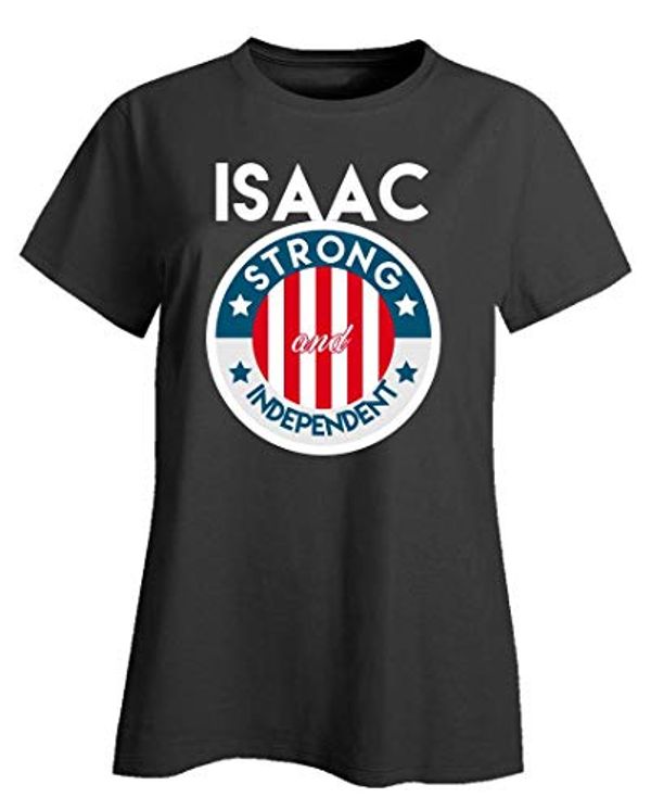 Cover Art for B07MLML3FD, Prints Express Isaac Strong and Independent Independence Day - Ladies T-Shirt Black by Unknown