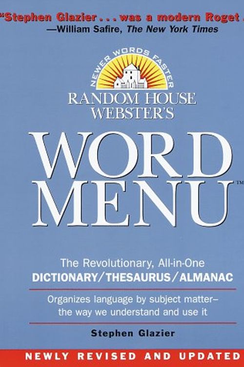 Cover Art for 9780375700835, Random House Webster's Word Menu by Stephen Glazier