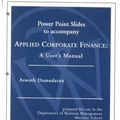 Cover Art for 9780471206521, Applied Corporate Finance (Powerpoint slides) by Aswath Damodaran