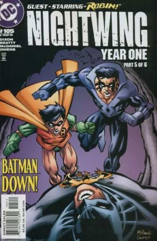 Cover Art for B001P88VKC, Nightwing #105 Comic (Year One Part 5 of 6) "Batman Down" DC Comics 2005 by Chuck Dixon, Scott Beatty
