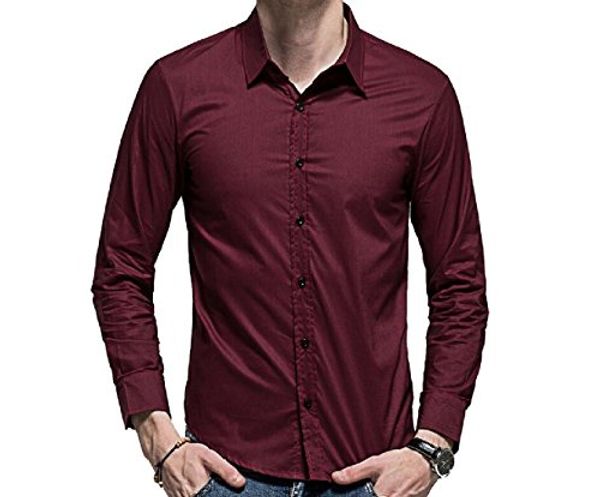 Cover Art for 9789985322048, neveraway Mens Solid Color Button-Up Point Collar Casual Shirts Wine Red XL by Unknown