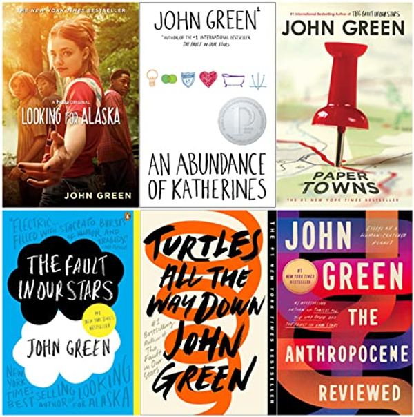 Cover Art for B0BF65K6F6, John Green: The Complete 6 Books Collection: Looking for Alaska, An Abundance of Katherines, Paper Towns, The Fault in Our Stars, Turtles All the Way Down, The Anthropocene Reviewed by John Green