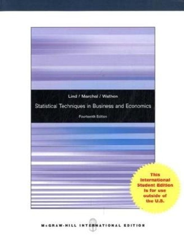Cover Art for 9780070172203, Statistical Techniques in Business and Economics by Douglas A. Lind