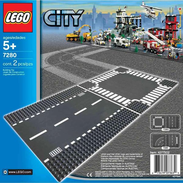 Cover Art for 0673419237369, Straight & Crossroad Plates Set 7280 by LEGO