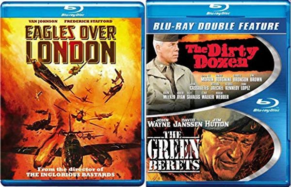 Cover Art for 0720780809494, Dirty Battle Triple War Movie Collection + Green Berets John Wayne Blu Ray / Dirty Dozen & Eagles over London Pack Military Movie Action Set 3 Film Favorites Bundle by Unknown