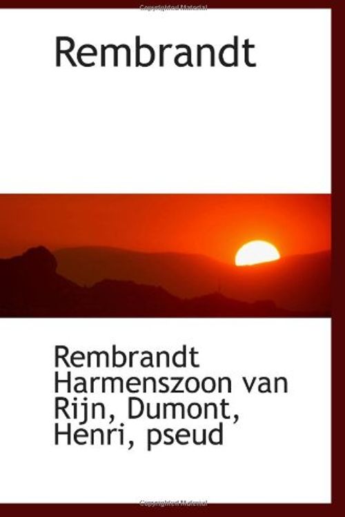 Cover Art for 9781113297280, Rembrandt by Rembrandt